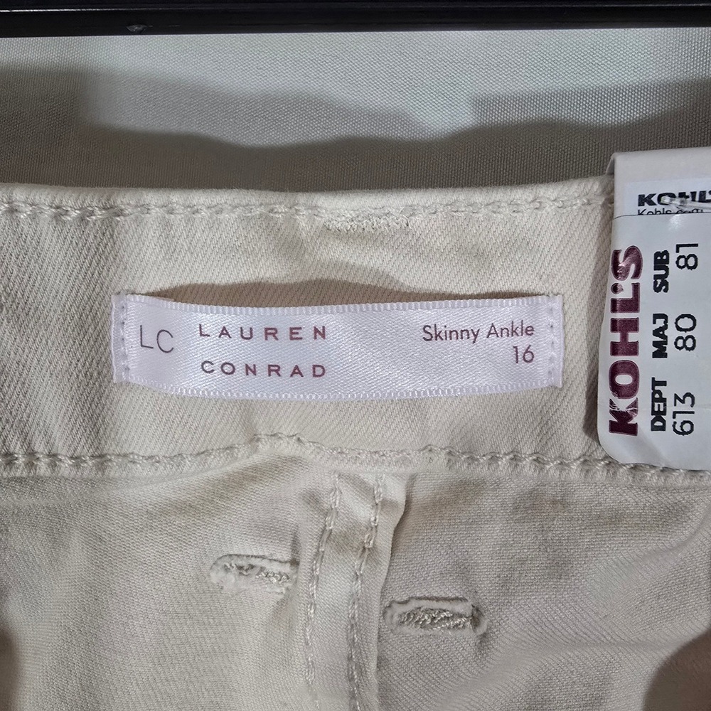 Lauren Conrad Skinny Ankle‎ Jeans Lt Beige Size 16 - Picture 3 of 10